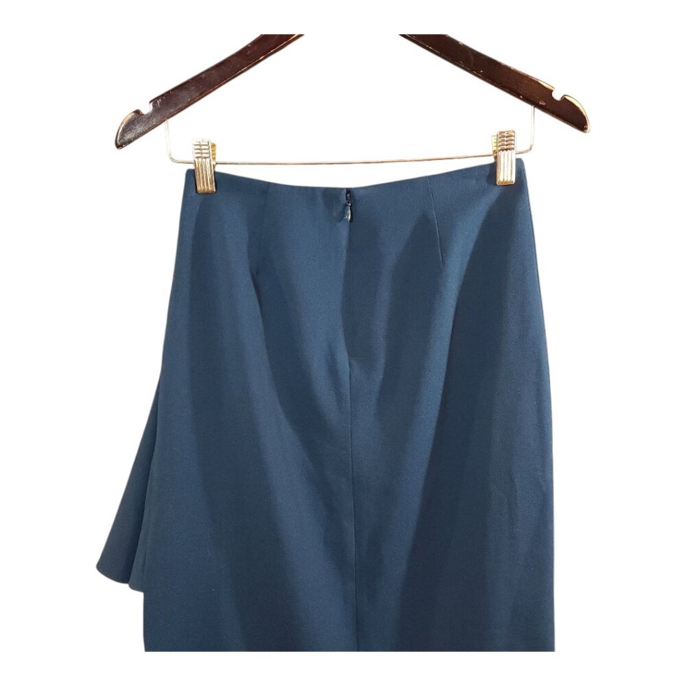 Kaelen Wool Blend Ruffled Pencil Skirt Quiet Luxury Career Workwear Women's 2 - Picture 5 of 6